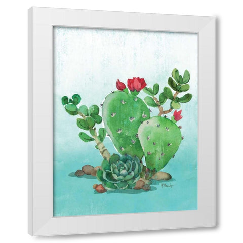 Cactus IV White Modern Wood Framed Art Print by Brent, Paul