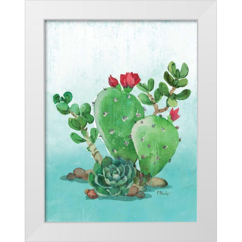 Cactus IV White Modern Wood Framed Art Print by Brent, Paul