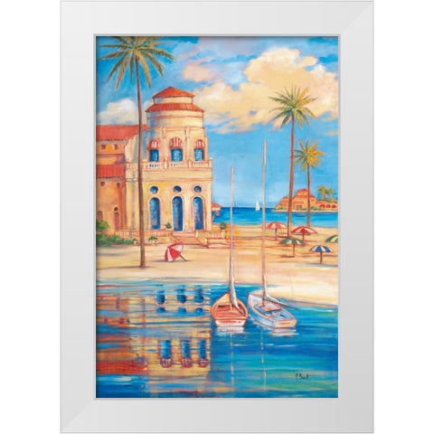 Beach Club I White Modern Wood Framed Art Print by Brent, Paul