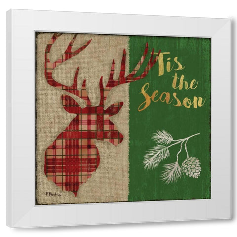 Tartan Holiday Lodge I White Modern Wood Framed Art Print by Brent, Paul