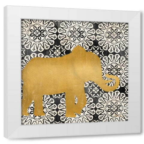 Boho Elephant I White Modern Wood Framed Art Print by Brent, Paul