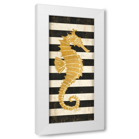 Gold Coast Seahorse White Modern Wood Framed Art Print by Brent, Paul