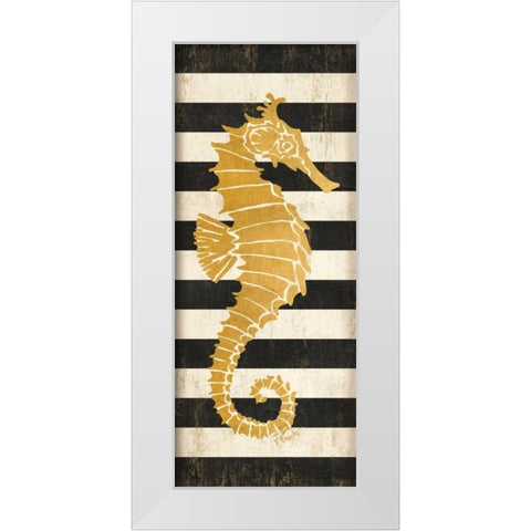 Gold Coast Seahorse White Modern Wood Framed Art Print by Brent, Paul