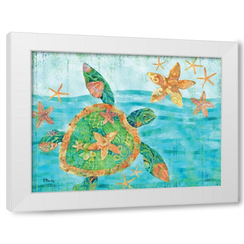 Nassau Turtle White Modern Wood Framed Art Print by Brent, Paul