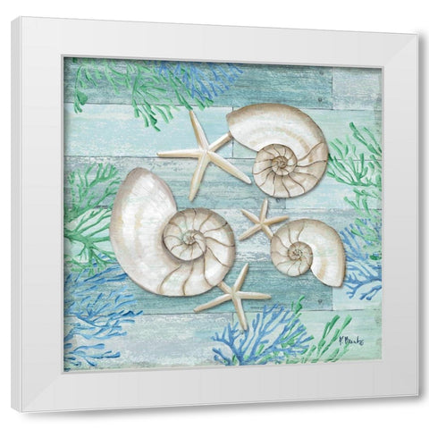 Clearwater Shells II White Modern Wood Framed Art Print by Brent, Paul