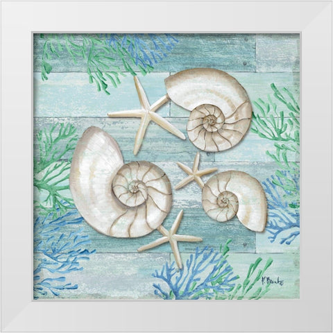 Clearwater Shells II White Modern Wood Framed Art Print by Brent, Paul