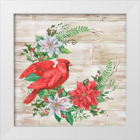 Holiday Cardinal I White Modern Wood Framed Art Print by Brent, Paul