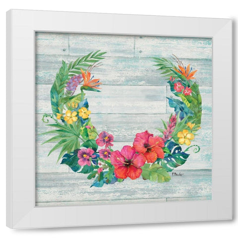 Island Floral I White Modern Wood Framed Art Print by Brent, Paul