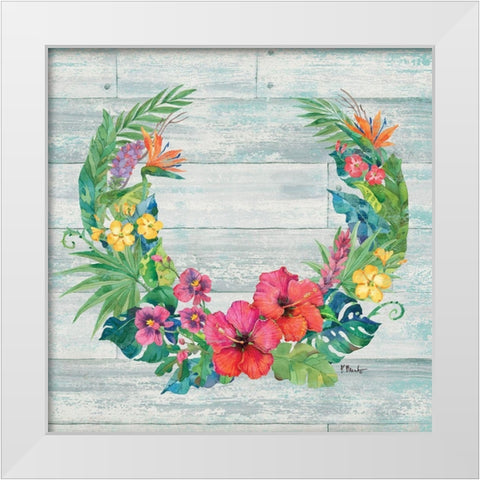 Island Floral I White Modern Wood Framed Art Print by Brent, Paul
