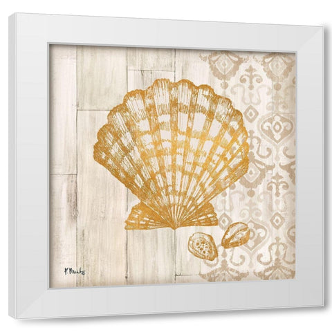Saint Tropez Shells IV White Modern Wood Framed Art Print by Brent, Paul