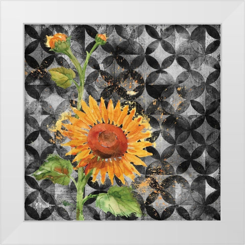 Arianna Sunflowers I White Modern Wood Framed Art Print by Brent, Paul