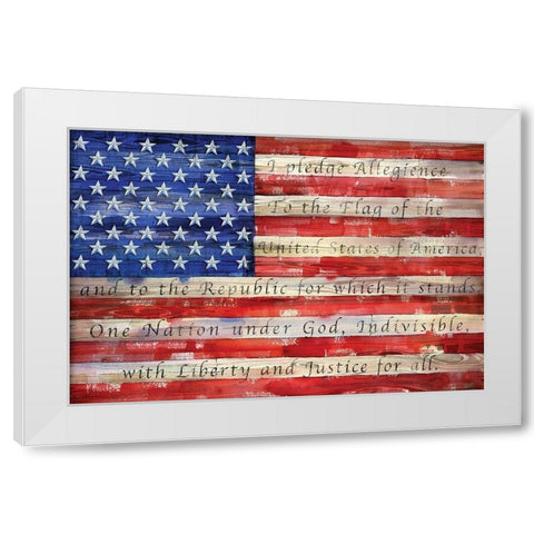 All American Flag I White Modern Wood Framed Art Print by Brent, Paul