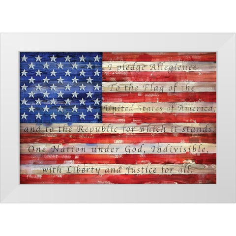 All American Flag I White Modern Wood Framed Art Print by Brent, Paul
