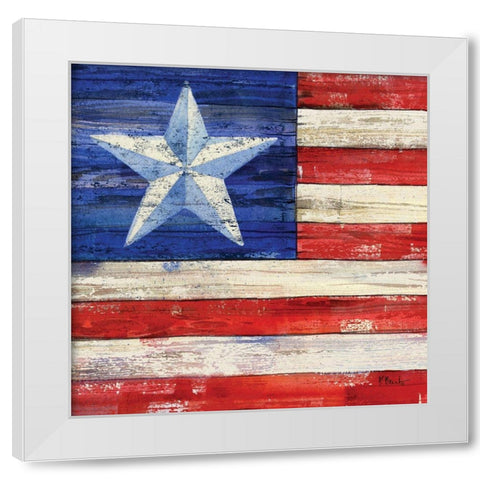 All American Flag III White Modern Wood Framed Art Print by Brent, Paul