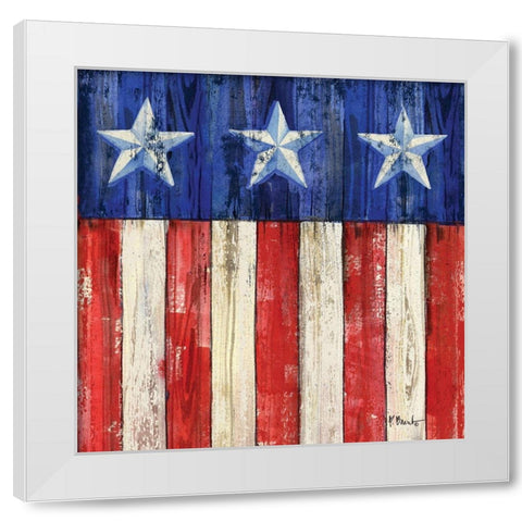 All American Flag IV White Modern Wood Framed Art Print by Brent, Paul