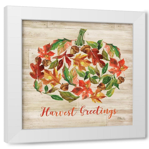 Pumpkin Collage White Modern Wood Framed Art Print by Brent, Paul