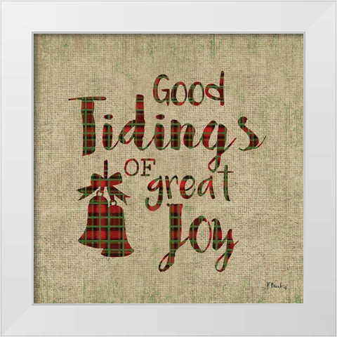 Tartan Holiday Phrase IV White Modern Wood Framed Art Print by Brent, Paul