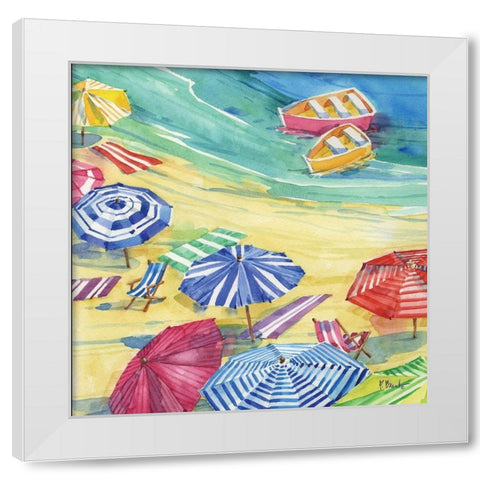 Umbrella Cove I White Modern Wood Framed Art Print by Brent, Paul