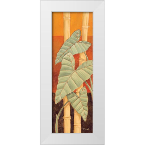 Bali Leaves II White Modern Wood Framed Art Print by Brent, Paul