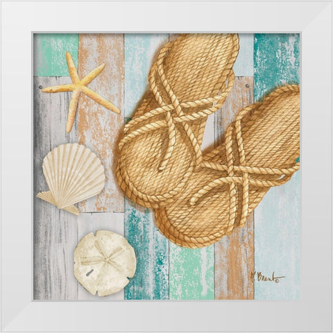 Braided Sandals II White Modern Wood Framed Art Print by Brent, Paul