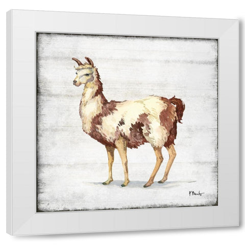 Farmhouse Llama II White Modern Wood Framed Art Print by Brent, Paul