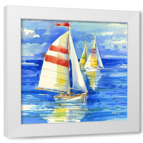 Cape Sailboats I White Modern Wood Framed Art Print by Brent, Paul