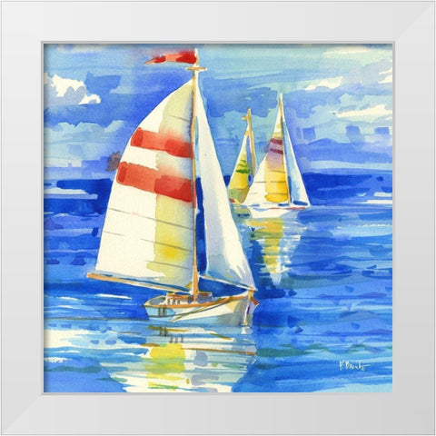 Cape Sailboats I White Modern Wood Framed Art Print by Brent, Paul