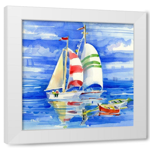 Cape Sailboats II White Modern Wood Framed Art Print by Brent, Paul