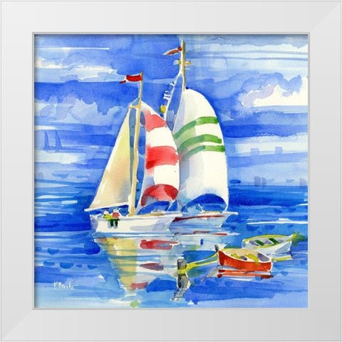 Cape Sailboats II White Modern Wood Framed Art Print by Brent, Paul