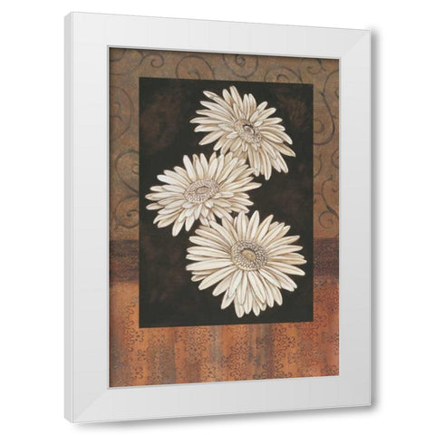 Santorini Daisies White Modern Wood Framed Art Print by Brent, Paul