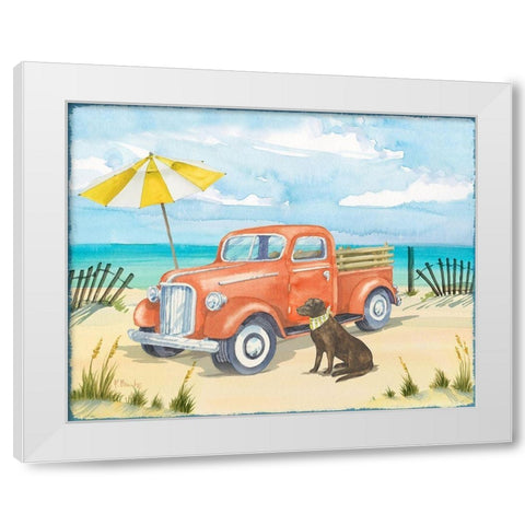Beach Truck II White Modern Wood Framed Art Print by Brent, Paul