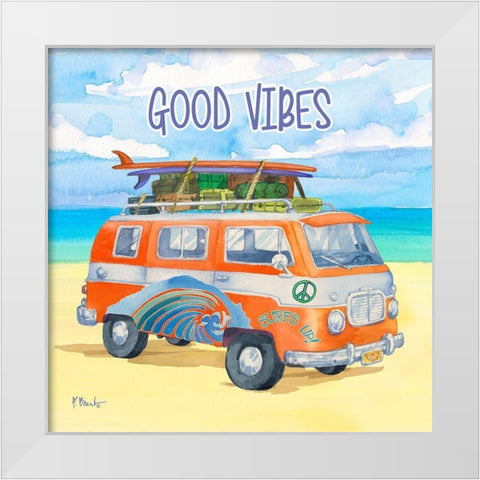 Surf Voyage I White Modern Wood Framed Art Print by Brent, Paul
