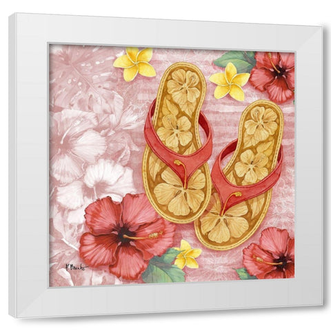 Key West Sandals I White Modern Wood Framed Art Print by Brent, Paul
