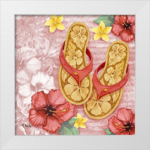 Key West Sandals I White Modern Wood Framed Art Print by Brent, Paul