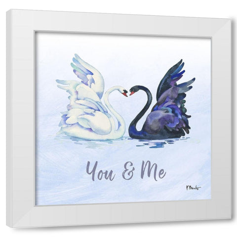 Love Birds II White Modern Wood Framed Art Print by Brent, Paul