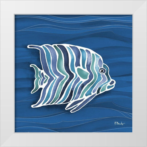 Tahiti Blues I White Modern Wood Framed Art Print by Brent, Paul