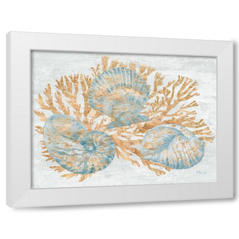 Shimmering Shells II White Modern Wood Framed Art Print by Brent, Paul