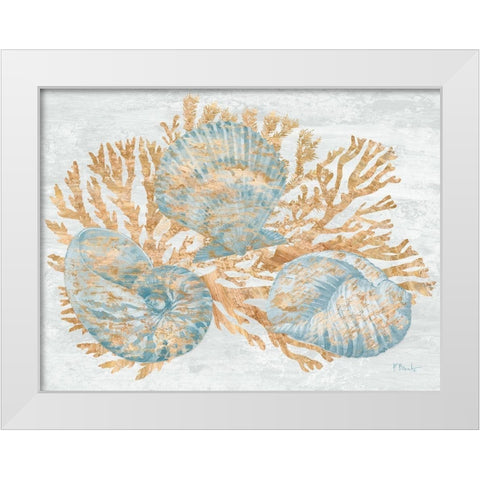 Shimmering Shells II White Modern Wood Framed Art Print by Brent, Paul