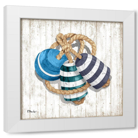 Fairhaven Buoys I White Modern Wood Framed Art Print by Brent, Paul
