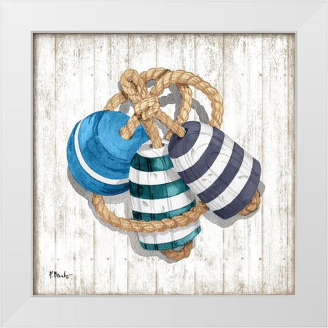 Fairhaven Buoys I White Modern Wood Framed Art Print by Brent, Paul