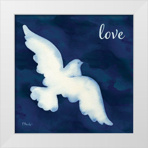 Cyano Dove I White Modern Wood Framed Art Print by Brent, Paul