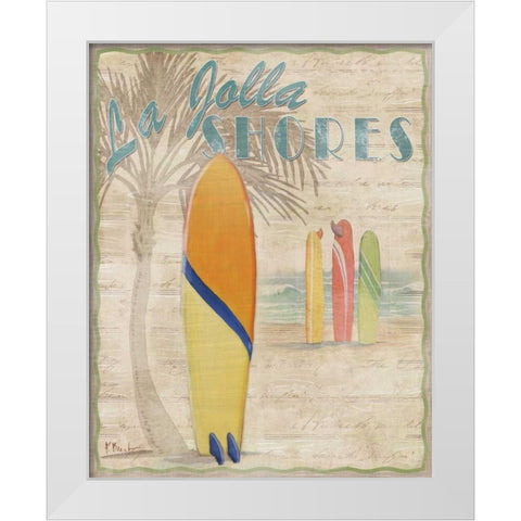 Surf City III White Modern Wood Framed Art Print by Brent, Paul