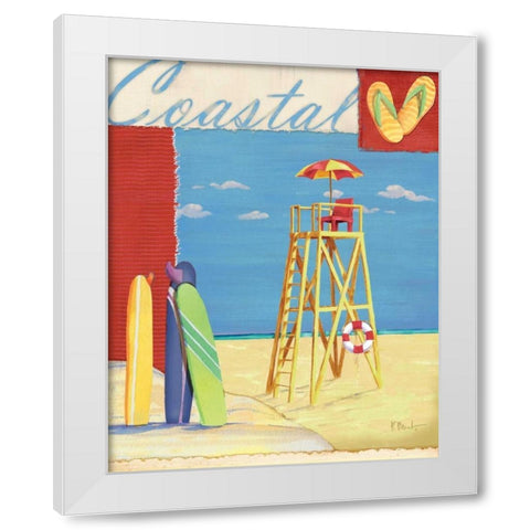 Lifeguard Collage IV White Modern Wood Framed Art Print by Brent, Paul
