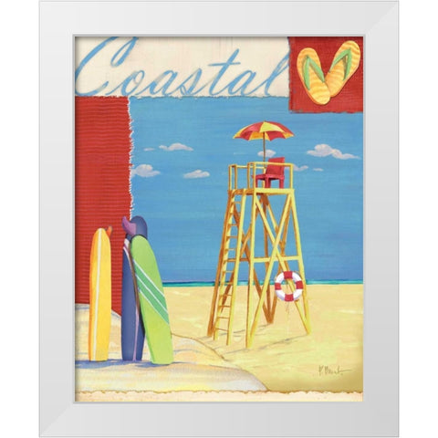 Lifeguard Collage IV White Modern Wood Framed Art Print by Brent, Paul