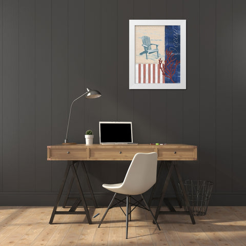 American Coastal IV White Modern Wood Framed Art Print by Brent, Paul