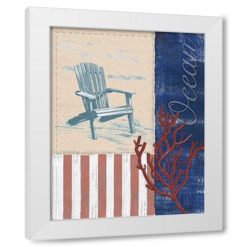American Coastal IV White Modern Wood Framed Art Print by Brent, Paul