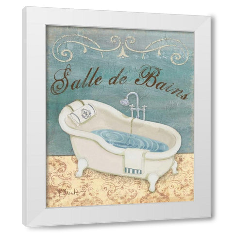 Parisian Bath I White Modern Wood Framed Art Print by Brent, Paul