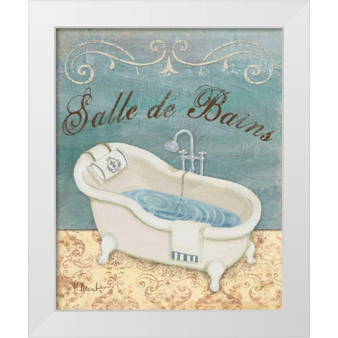 Parisian Bath I White Modern Wood Framed Art Print by Brent, Paul