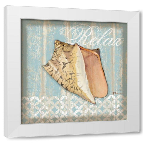 Spa Shells II White Modern Wood Framed Art Print by Brent, Paul