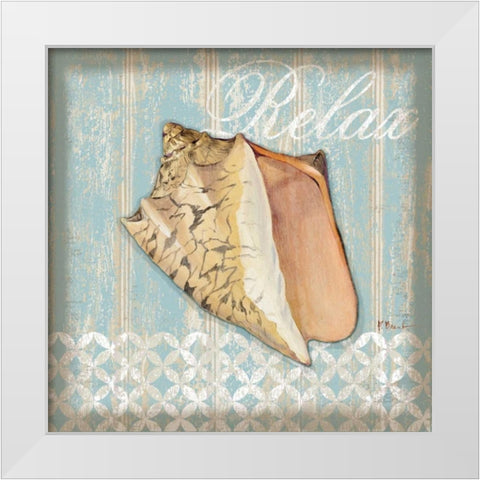 Spa Shells II White Modern Wood Framed Art Print by Brent, Paul